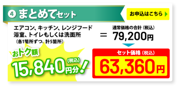 まとめてセットは15,840円お得な63,360円