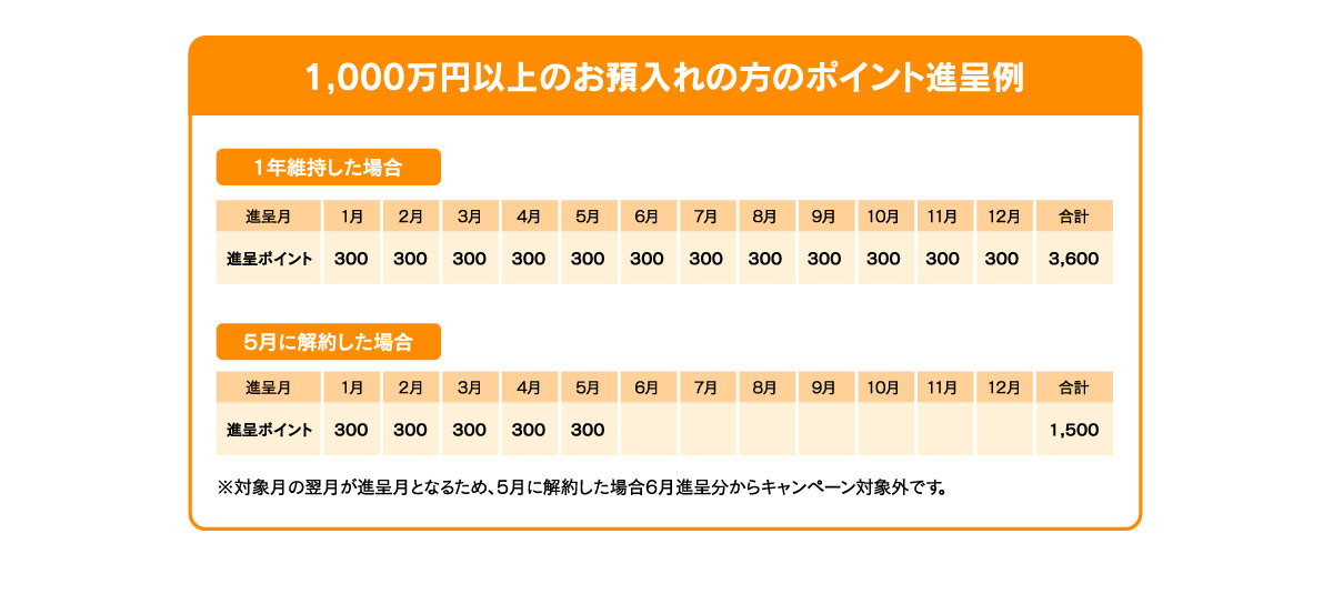 毎月維持で年間最大3,600ポイントが貯まる！