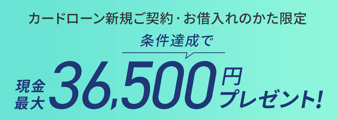 カードローン新規ご契約・お借入れプログラム
