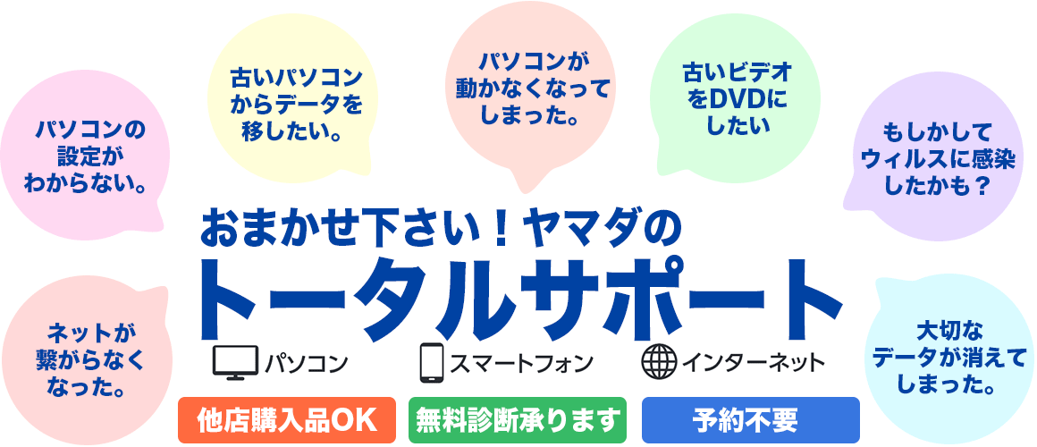 おまかせ下さい！ヤマダのトータルサポート